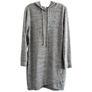 Bar III Women's Marled Gray Knit Hoodie Dress Stretch Streetcore Comfy Large